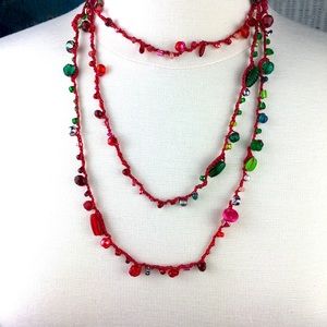 Handmade Bohemian Crochet Necklace / Wrap Bracelet